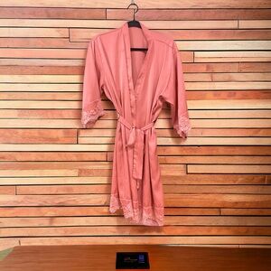 Pink Satin Women’s Robe (Size M)